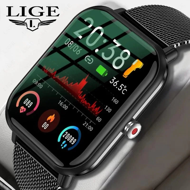 RELÓGIO LIGE Marca Para Todas As Conexões De Smartphones Esportes Fitness Smartwatch Homens Relógio Mulheres Bluetooth Chamando Smartwatch Monitor De Saúde